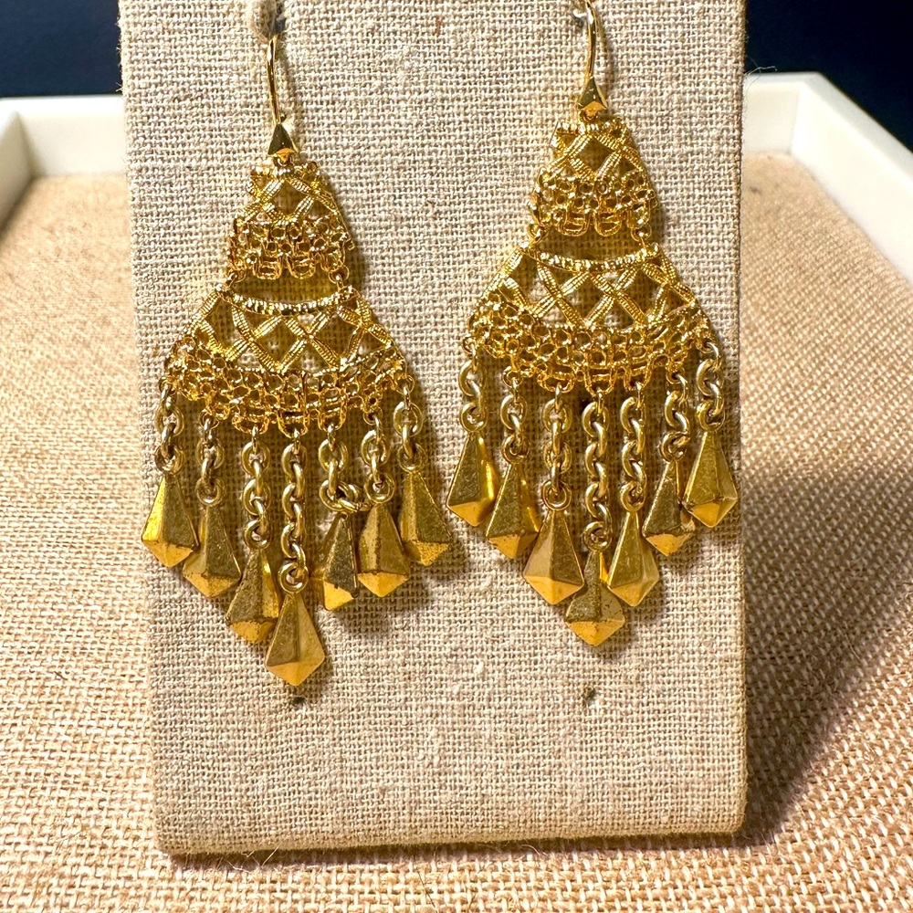 Stella & Dot Gold Chandelier Earrings